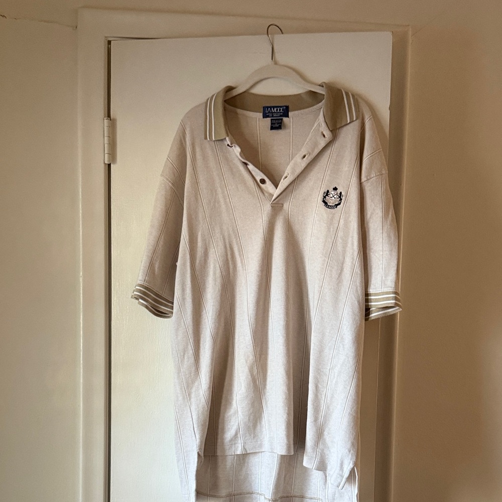 La Mode Men's Beige Polo Shirt